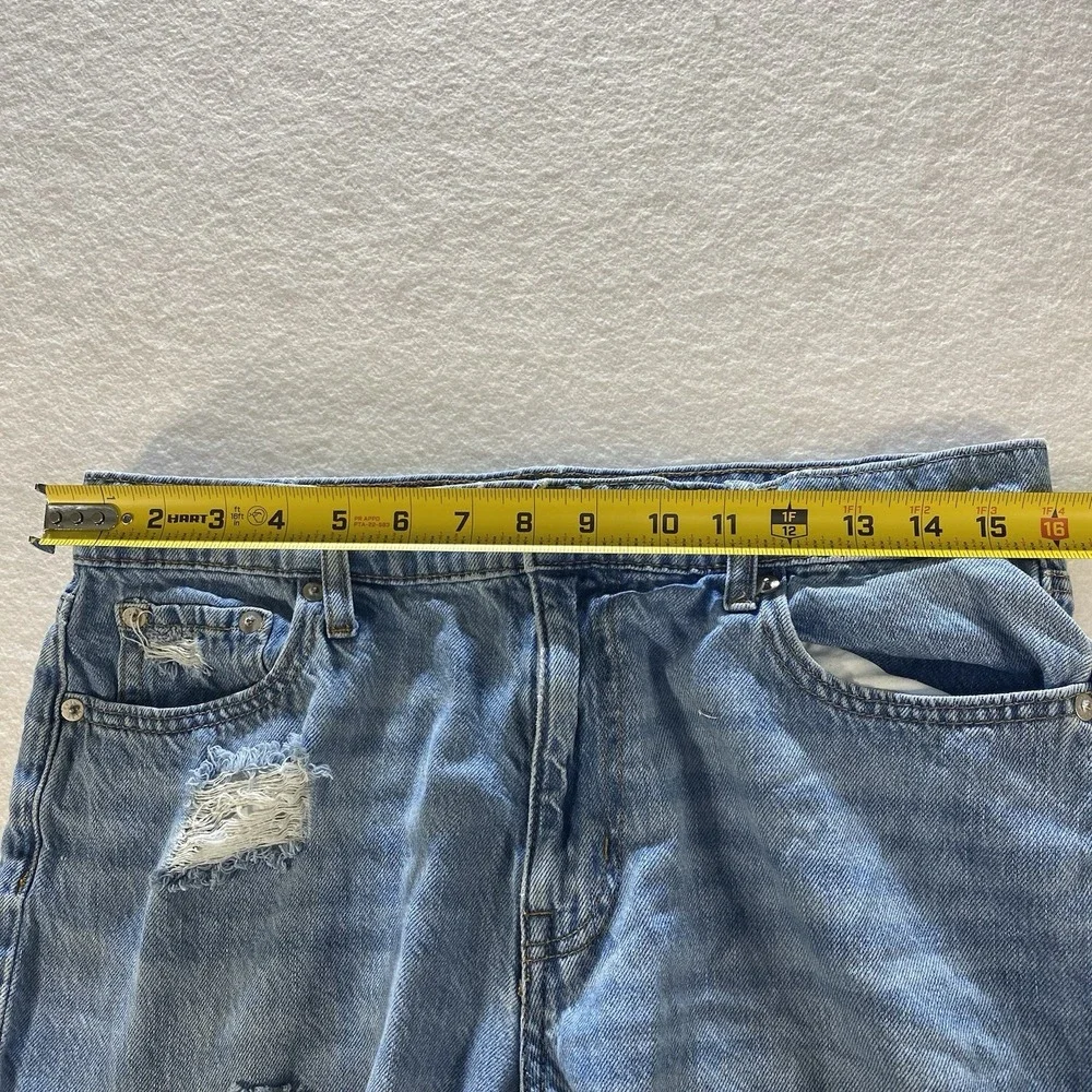 Aeropostale Womens Jeans Blue Denim Mom Jean Distressed Destroyed Cotton 10